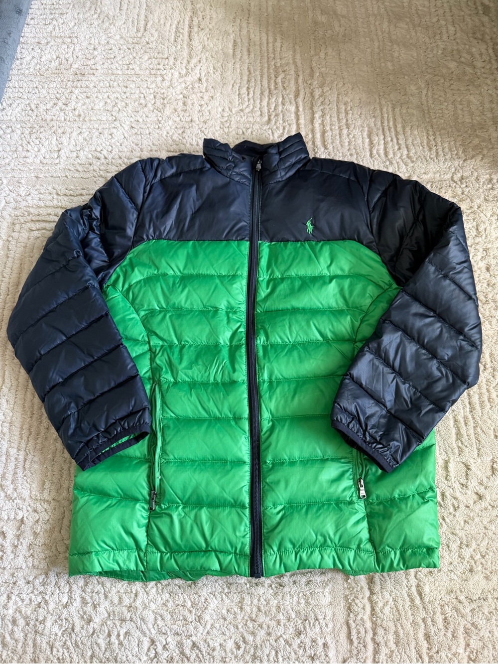 Polo by Ralph Lauren Boys Green & Navy Blue Puffer Jacket